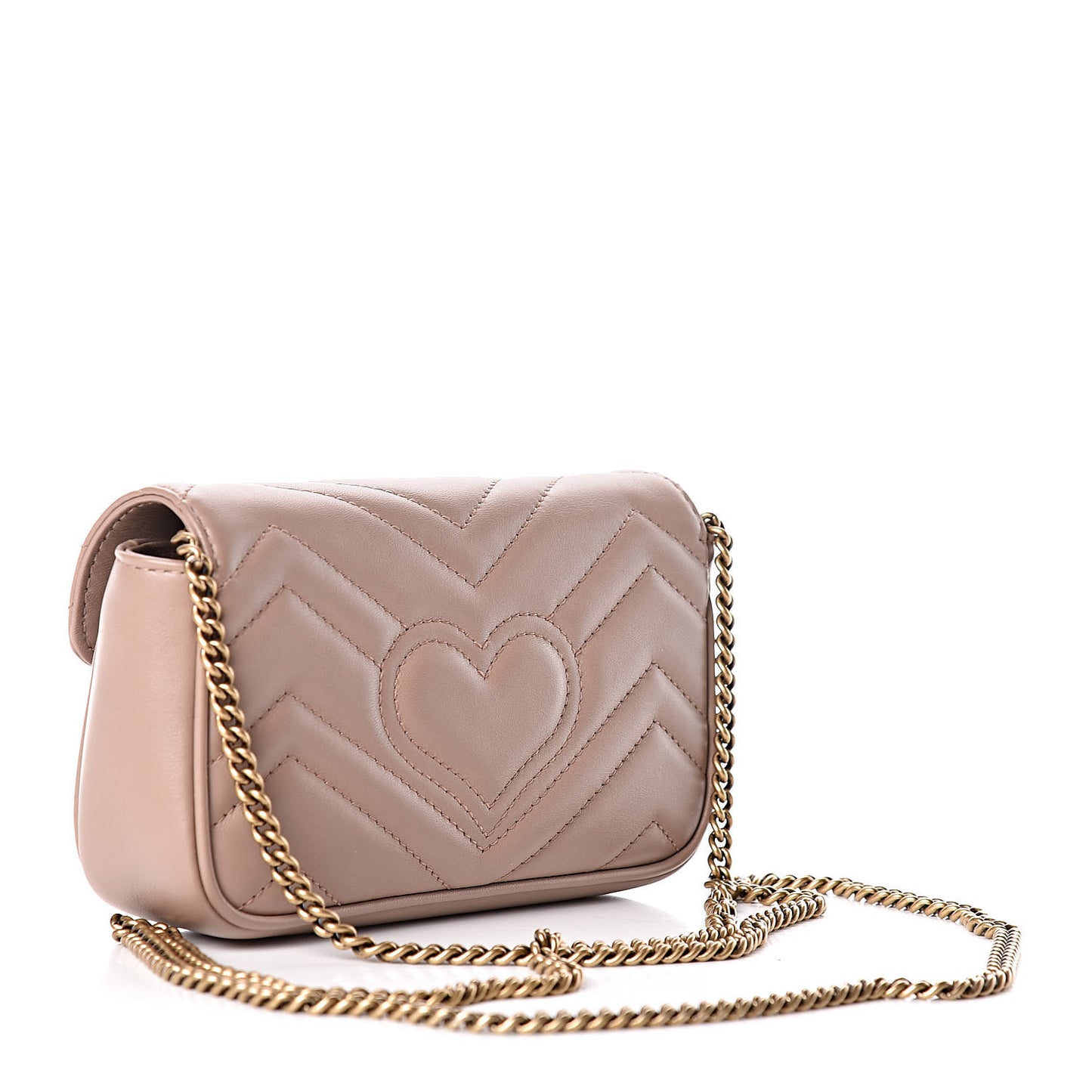 Calfskin Matelasse Super Mini GG Marmont Shoulder Bag Porcelain Rose