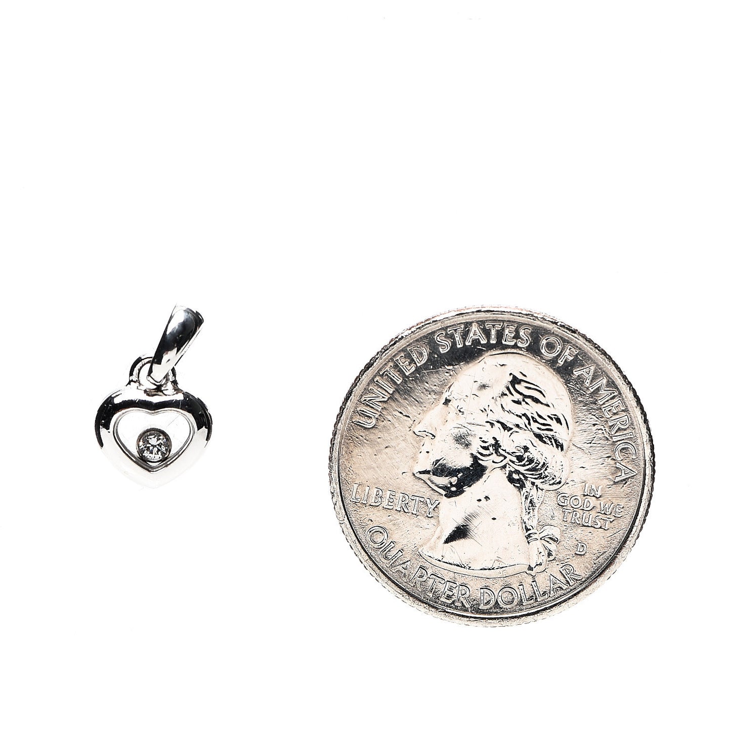 18K White Gold Diamond Happy Diamond Icon Heart Pendant