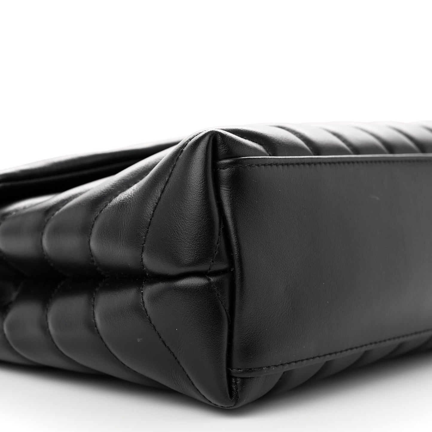 Calfskin Y Quilted Monogram Small Loulou Chain Satchel Black