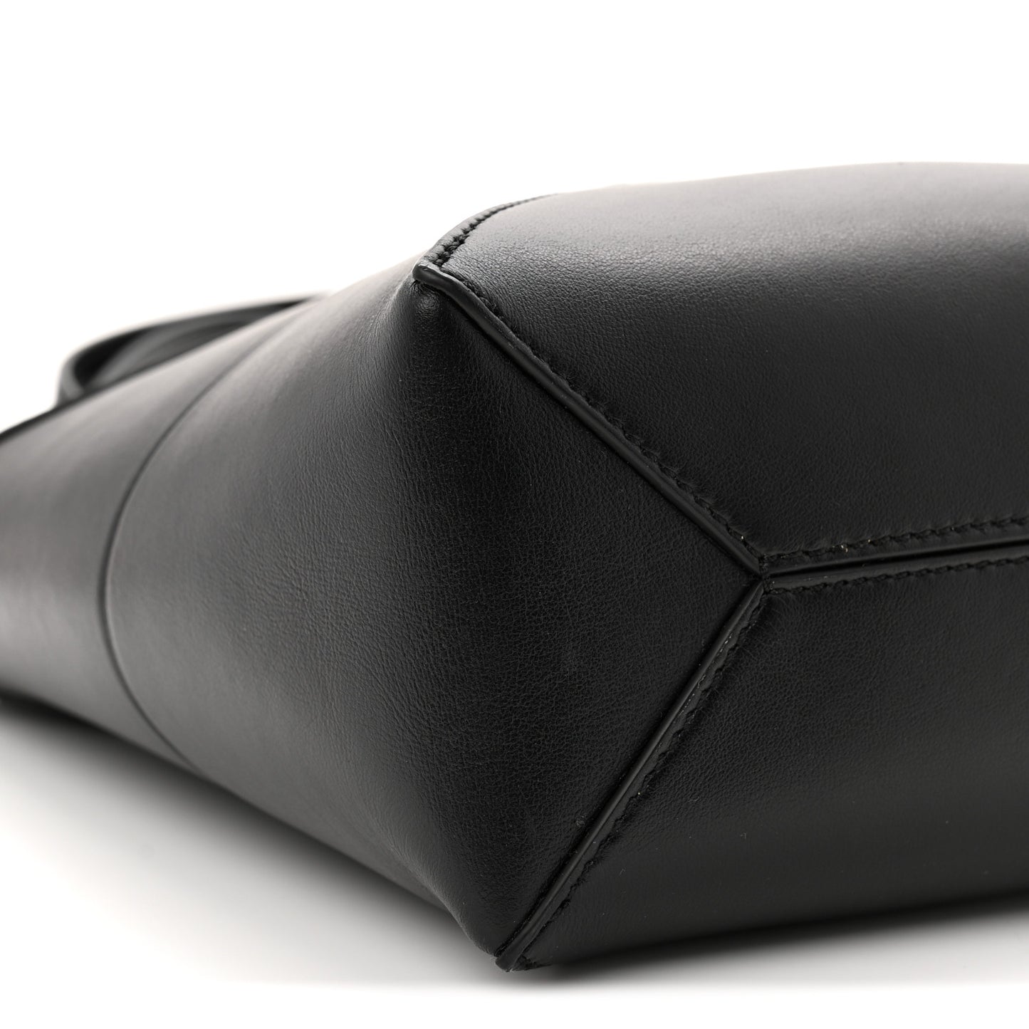 Shiny Calfskin Mini Puzzle Fold Tote Black