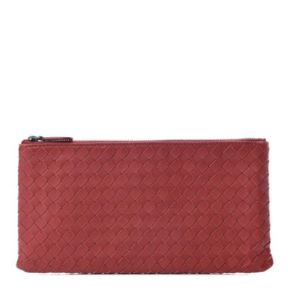 Bottega Veneta Nappa Intrecciato Flat Zip Pouch Red 1 of 8