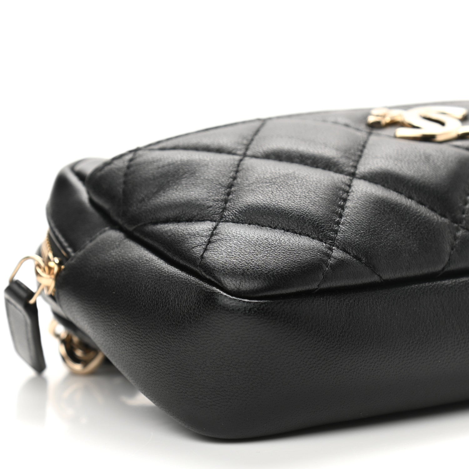 Chanel Lambskin Quilted Waist Bag With Pouch Black 10 of 12