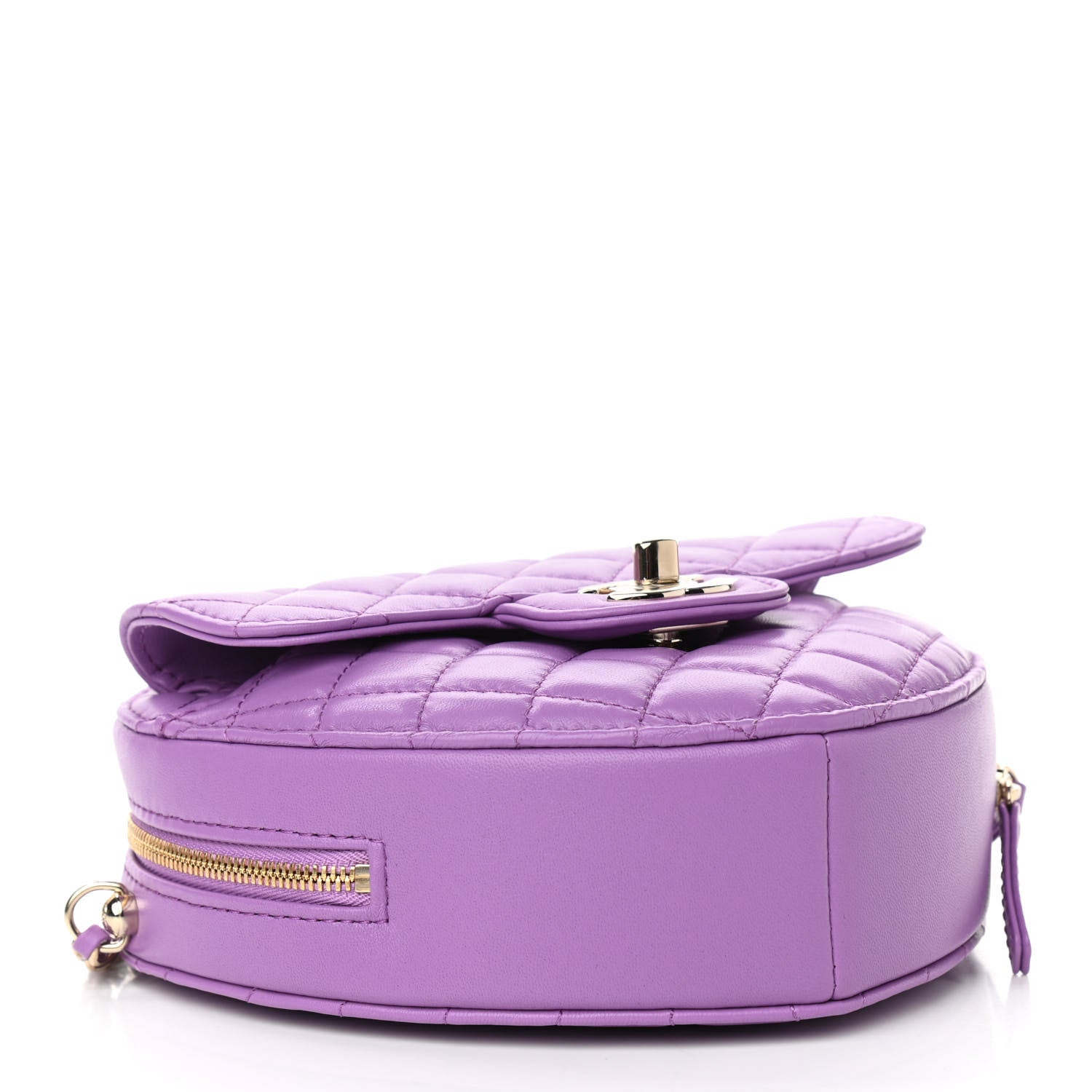 Chanel Lambskin Quilted CC In Love Heart Bag Purple 4 of 11