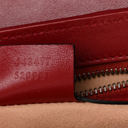 Gucci Vintage Effect Calfskin Matelasse Diagonal Small Torchon GG Marmont Shoulder Bag Black Romantic Cherry 9 of 11