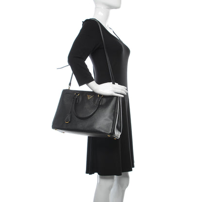 Prada Saffiano Medium Galleria Double Zip Tote Black 2 of 17