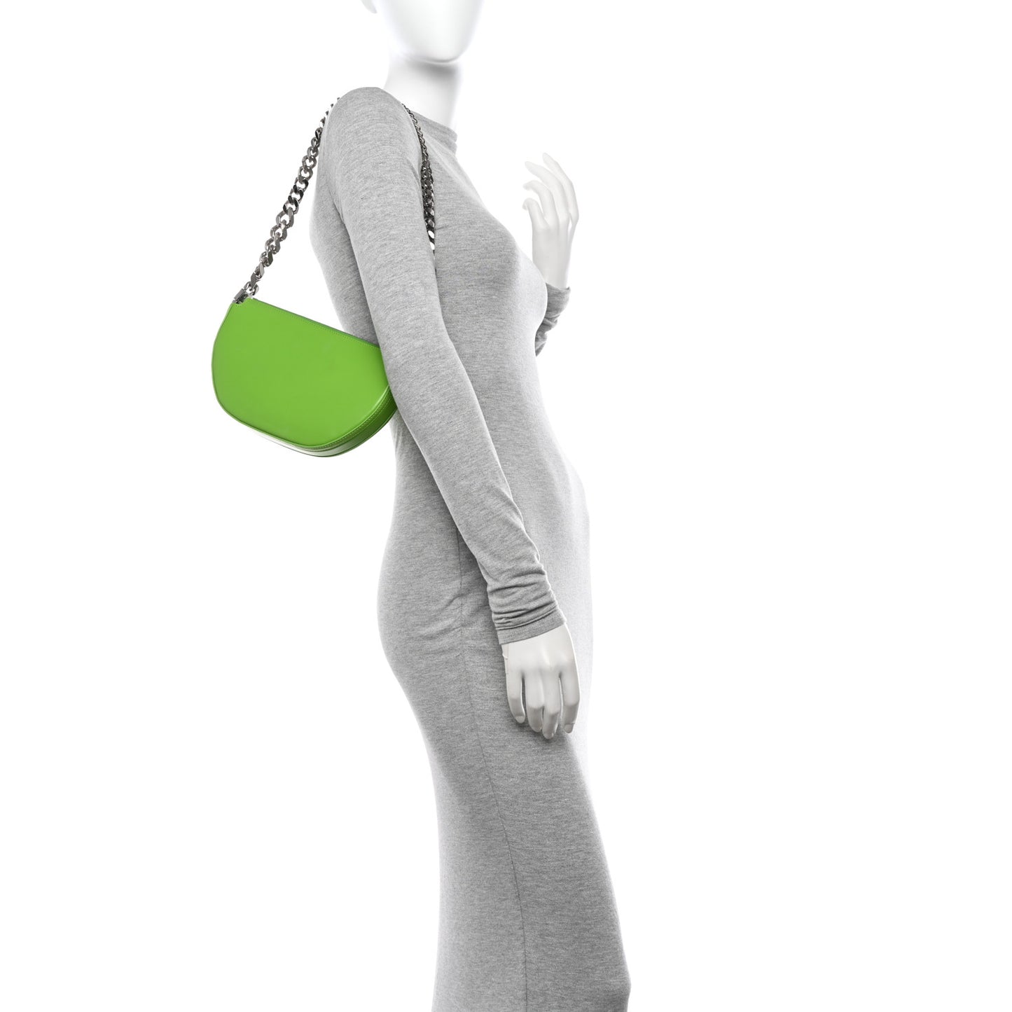 Calfskin Small Olympia Chain Shoulder Bag Brilliant Green