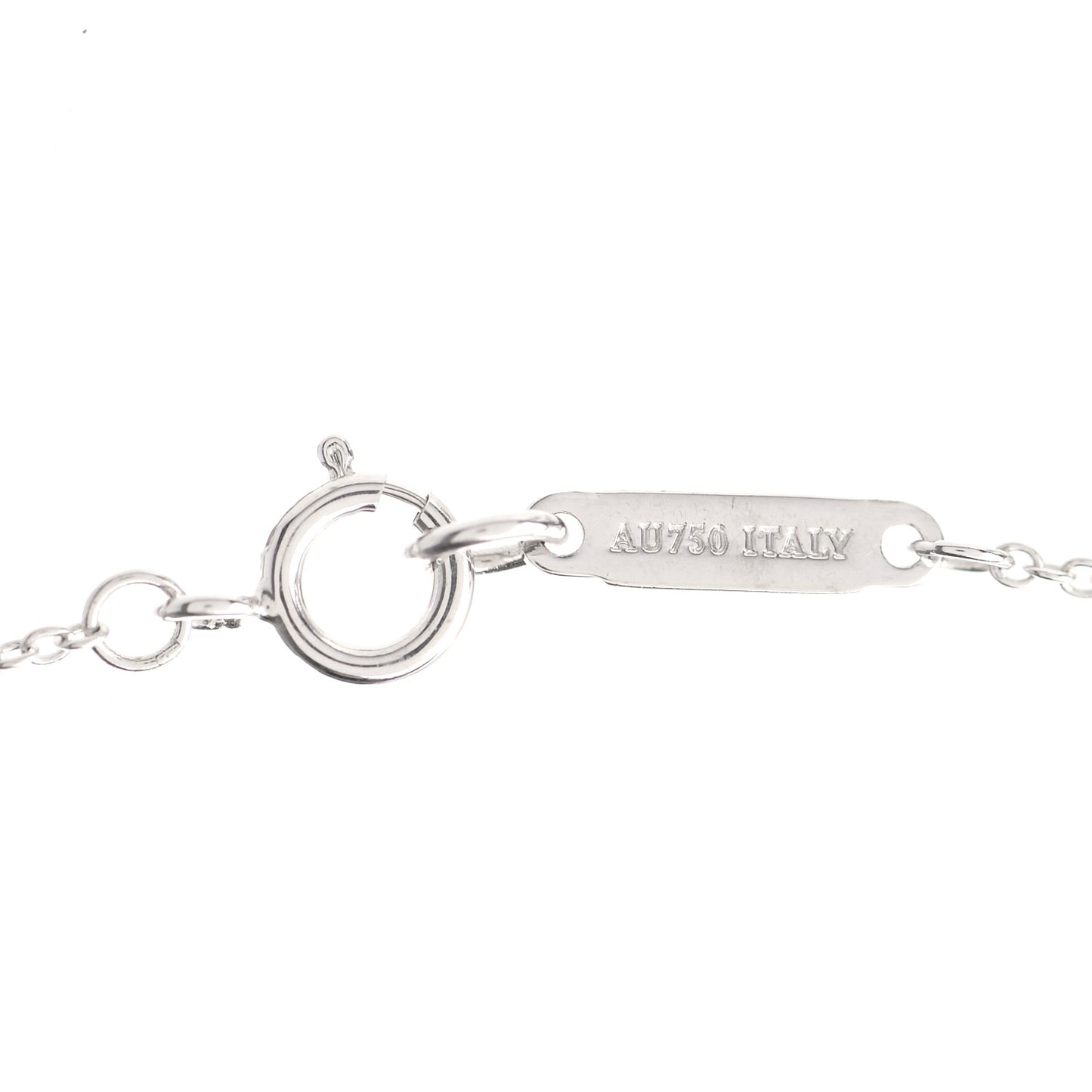 18K White Gold Diamond Mini Metro Horseshoe Pendant Necklace