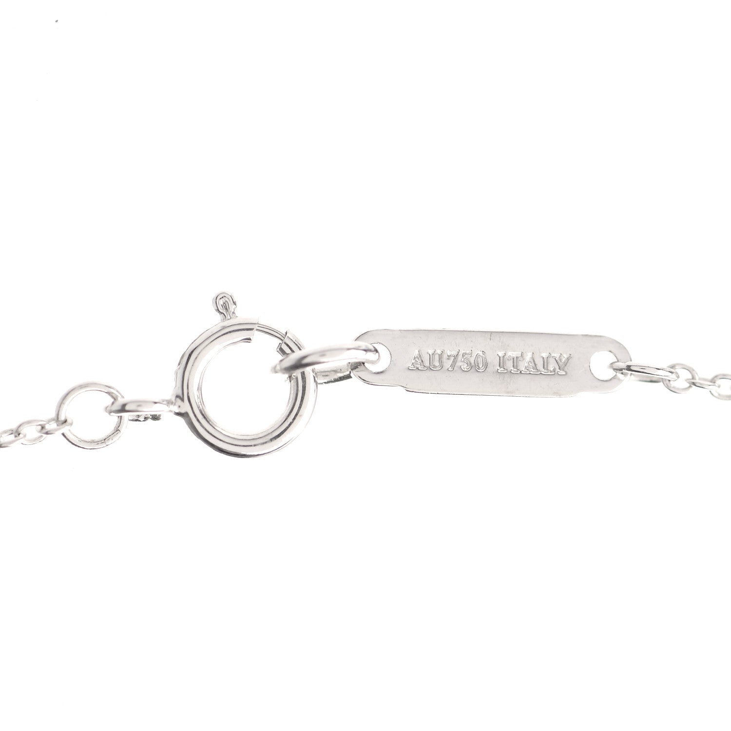 Tiffany 18K White Gold Diamond Mini Metro Horseshoe Pendant Necklace 5 of 6