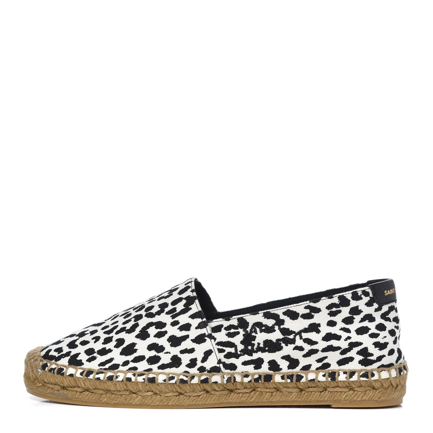 Canvas Leopard Print Espadrilles 38 Latte Black