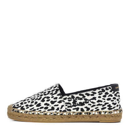 Saint Laurent Canvas Leopard Print Espadrilles 38 Latte Black 1 of 9