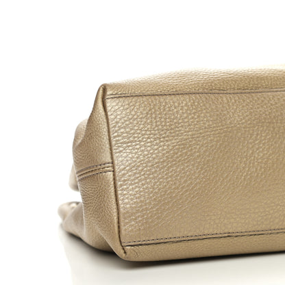 Gucci Metallic Pebbled Calfskin Medium Soho Chain Shoulder Bag Golden Beige 9 of 11