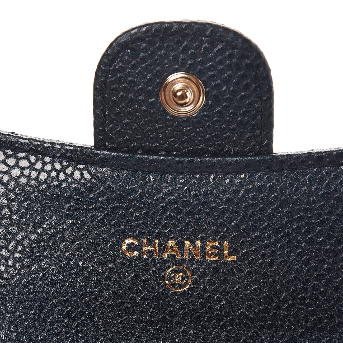 Caviar Quilted Card Holder Wallet Blue