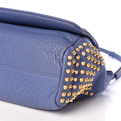 MCM Lambskin Studded Keana Shoulder Bag Blue 6 of 10