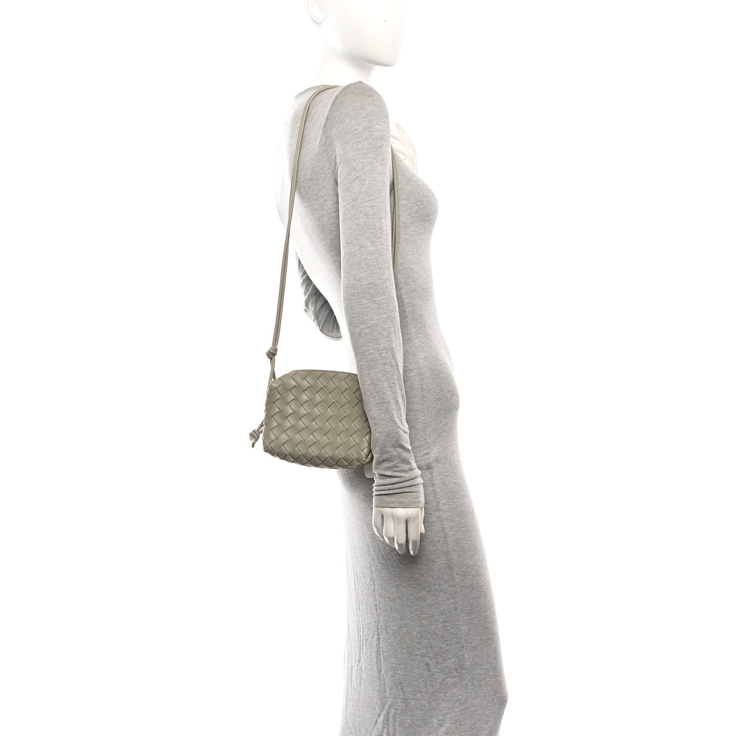 Nappa Intrecciato Mini Loop Camera Bag Travertine