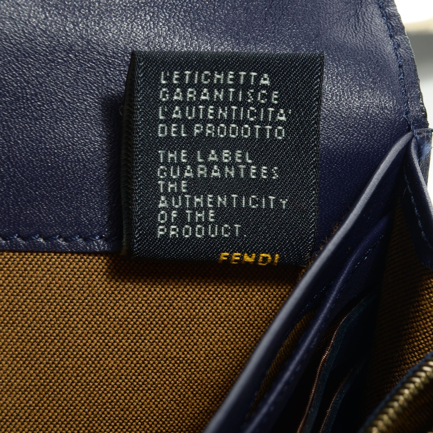 Fendi Patent Zucchino Continental Wallet Navy 9 of 10