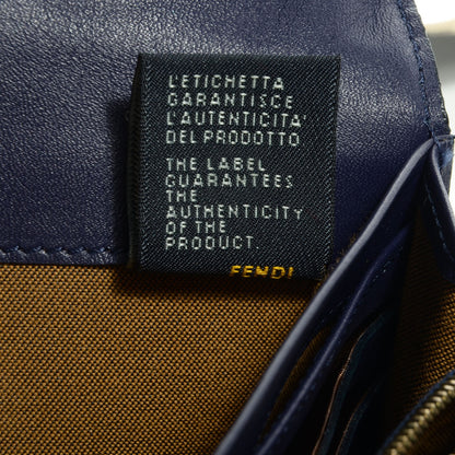 Fendi Patent Zucchino Continental Wallet Navy 9 of 10