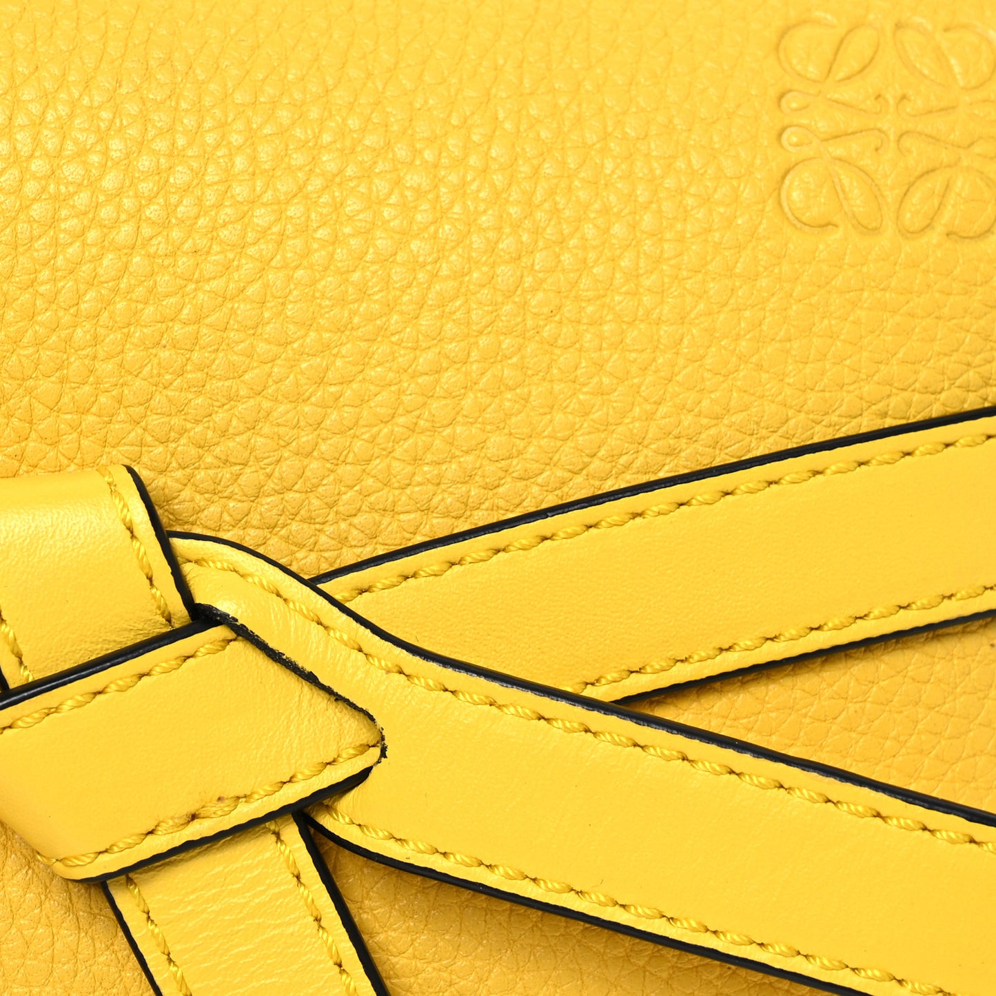 Grained Calfskin Mini Gate Crossbody Bag Yellow