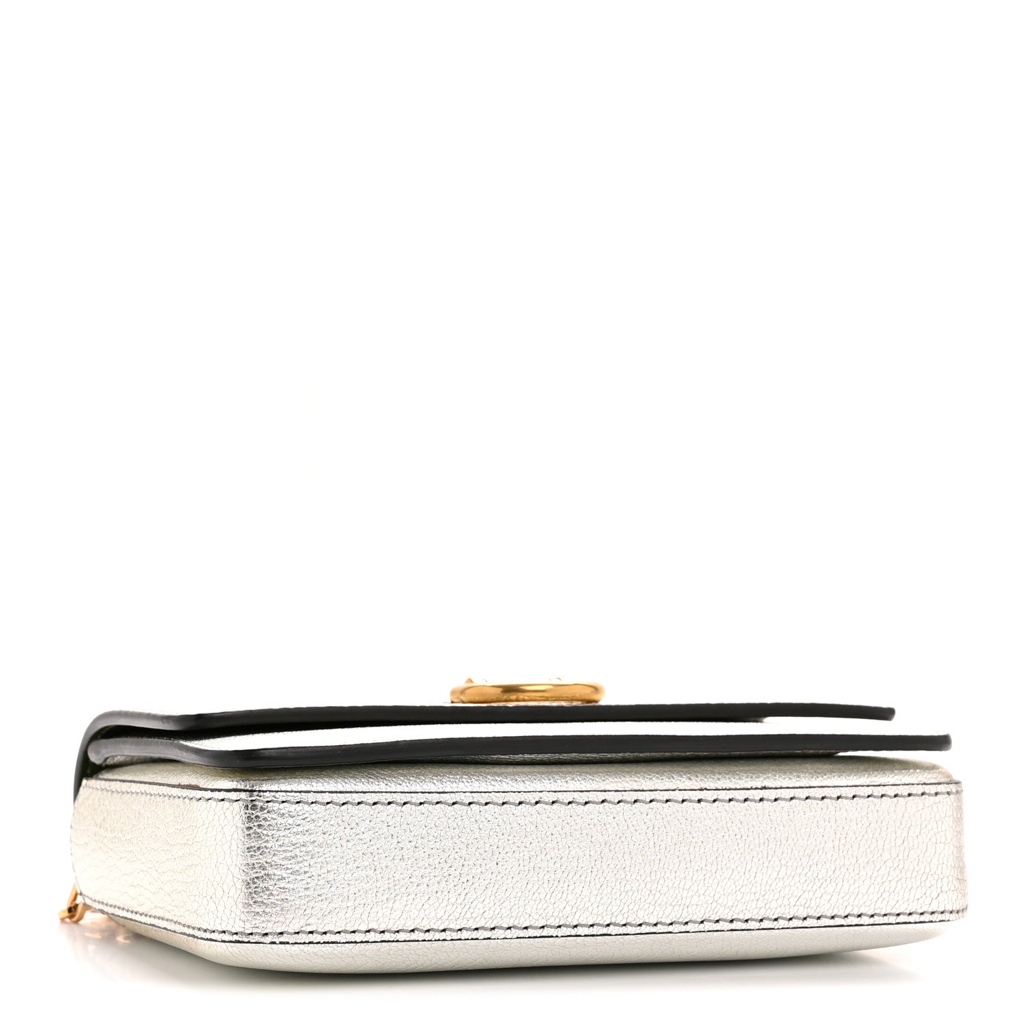 Burberry Metallic Hayes Goatskin D-Ring Mini Bag Silver 3 of 11