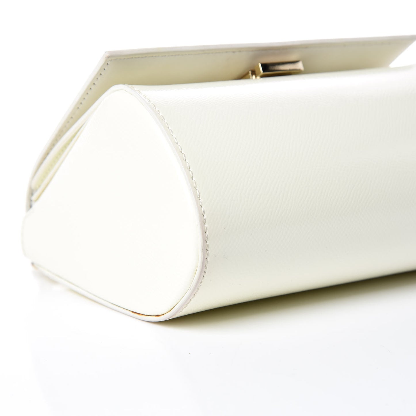 Patent Calfskin Mini Pandora Box Chain Crossbody Bag White