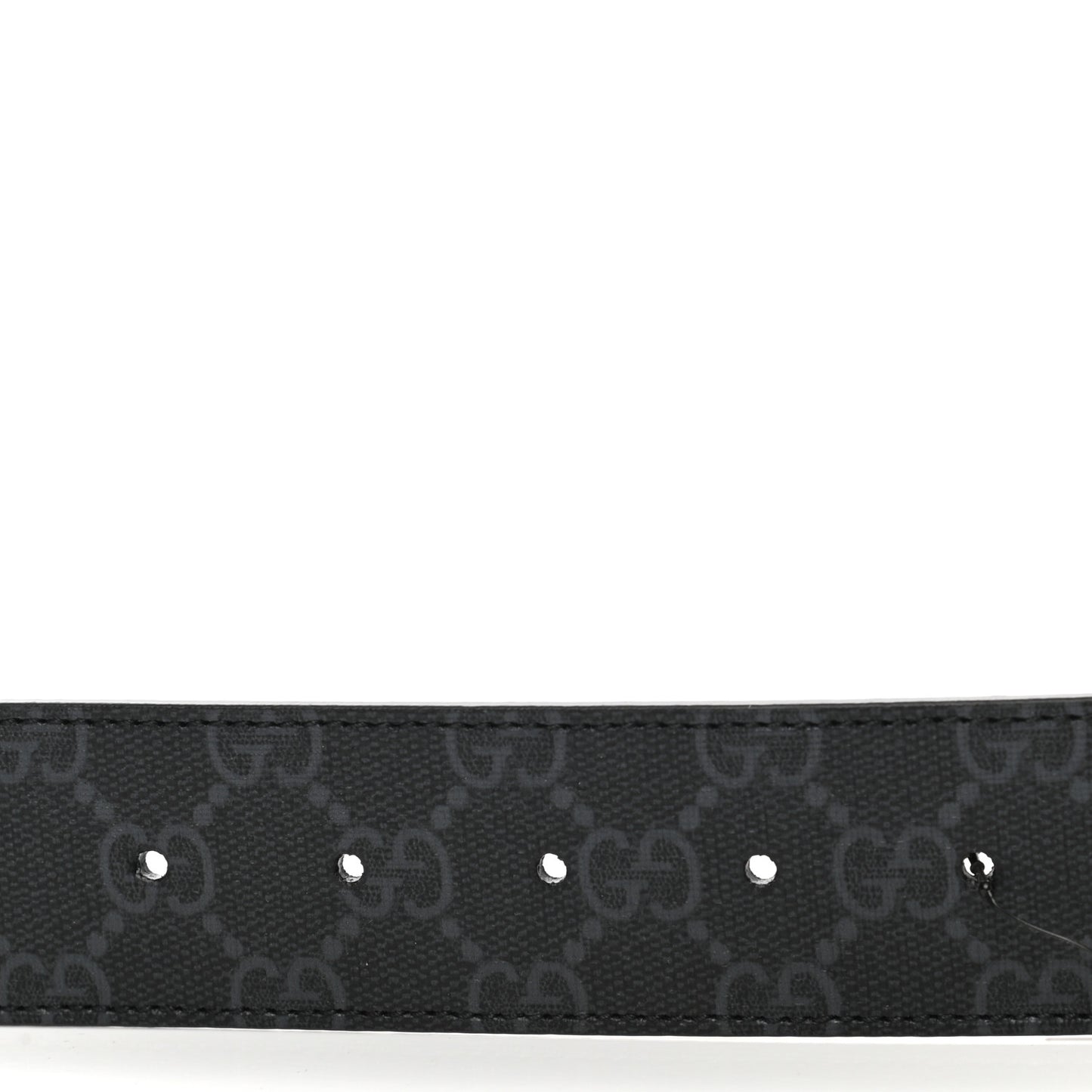 GG Supreme Monogram Selleria Calfskin Interlocking G 40mm Belt 80 32 Black Grey