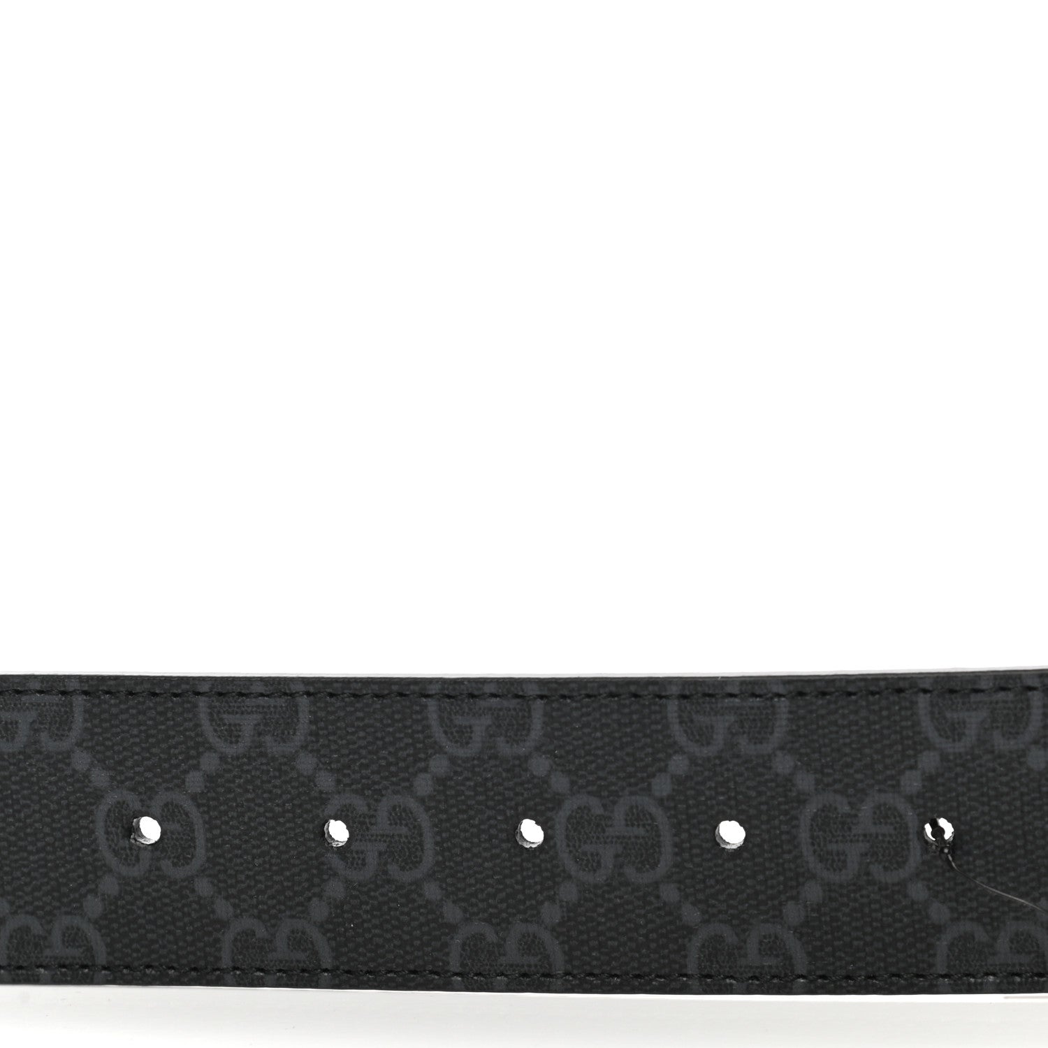 Gucci GG Supreme Monogram Selleria Calfskin Interlocking G 40mm Belt 80 32 Black Grey 5 of 6