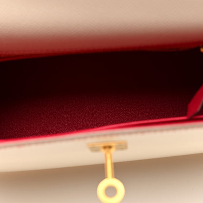 Hermes Epsom Horseshoe Kelly Sellier 25 Craie Rose Extreme 5 of 10