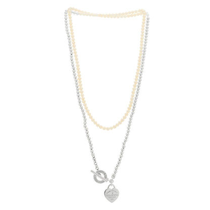 Tiffany Sterling Silver Diamond Cultured Pearl Return to Tiffany Wrap Necklace 2 of 5