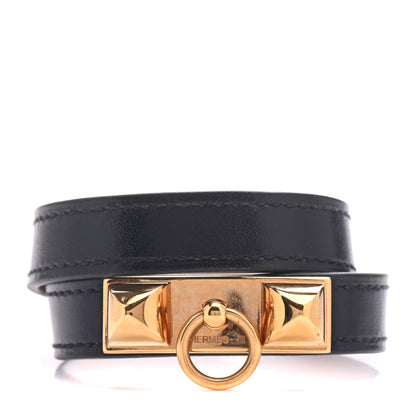 Hermes Box Rivale Double Tour Bracelet T1 Black 1 of 7