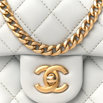 Chanel Lambskin Quilted Mini Sweet Camellia Flap Light Blue 9 of 11