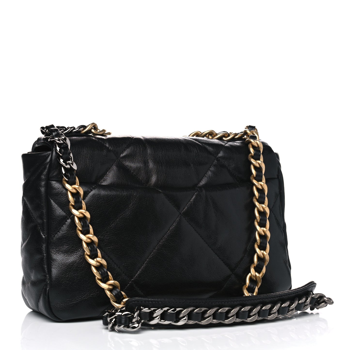 Goatskin Quilted Medium Chanel 19 Flap Black