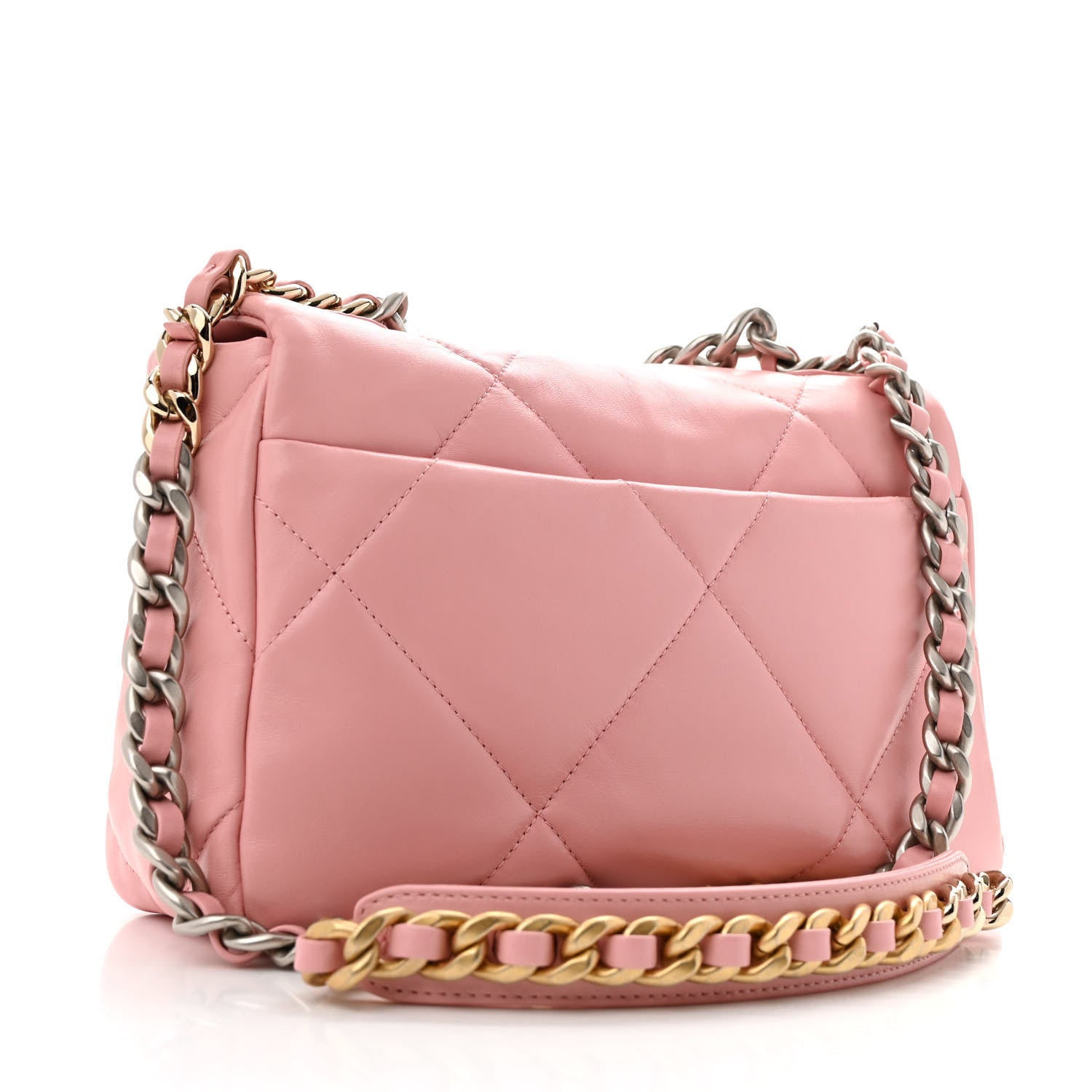Chanel Lambskin Quilted Medium Chanel 19 Flap Light Pink 3 of 13