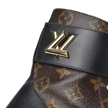 Louis Vuitton Monogram Calfskin Wonderland Flat Ranger Boots 36 Black 13 of 22