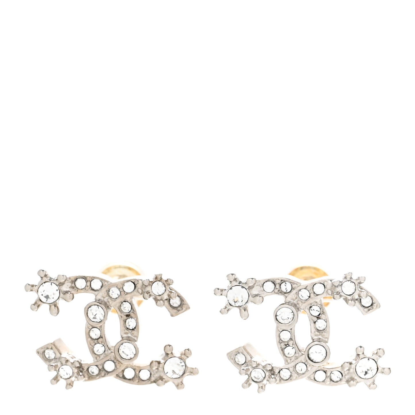 Crystal CC Star Earrings Silver