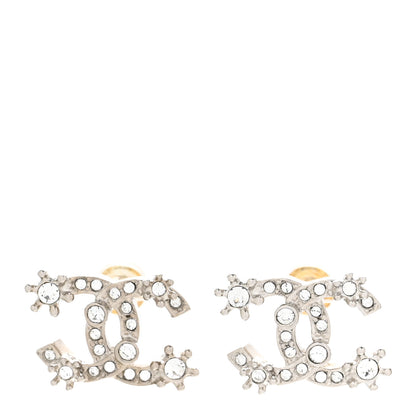 Chanel Crystal CC Star Earrings Silver 1 of 5
