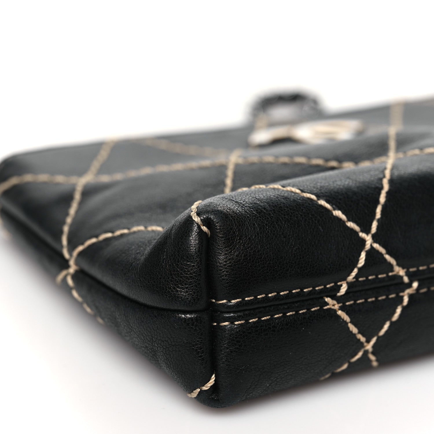 Chanel Lambskin Surpique Stitch Pochette Black 9 of 11