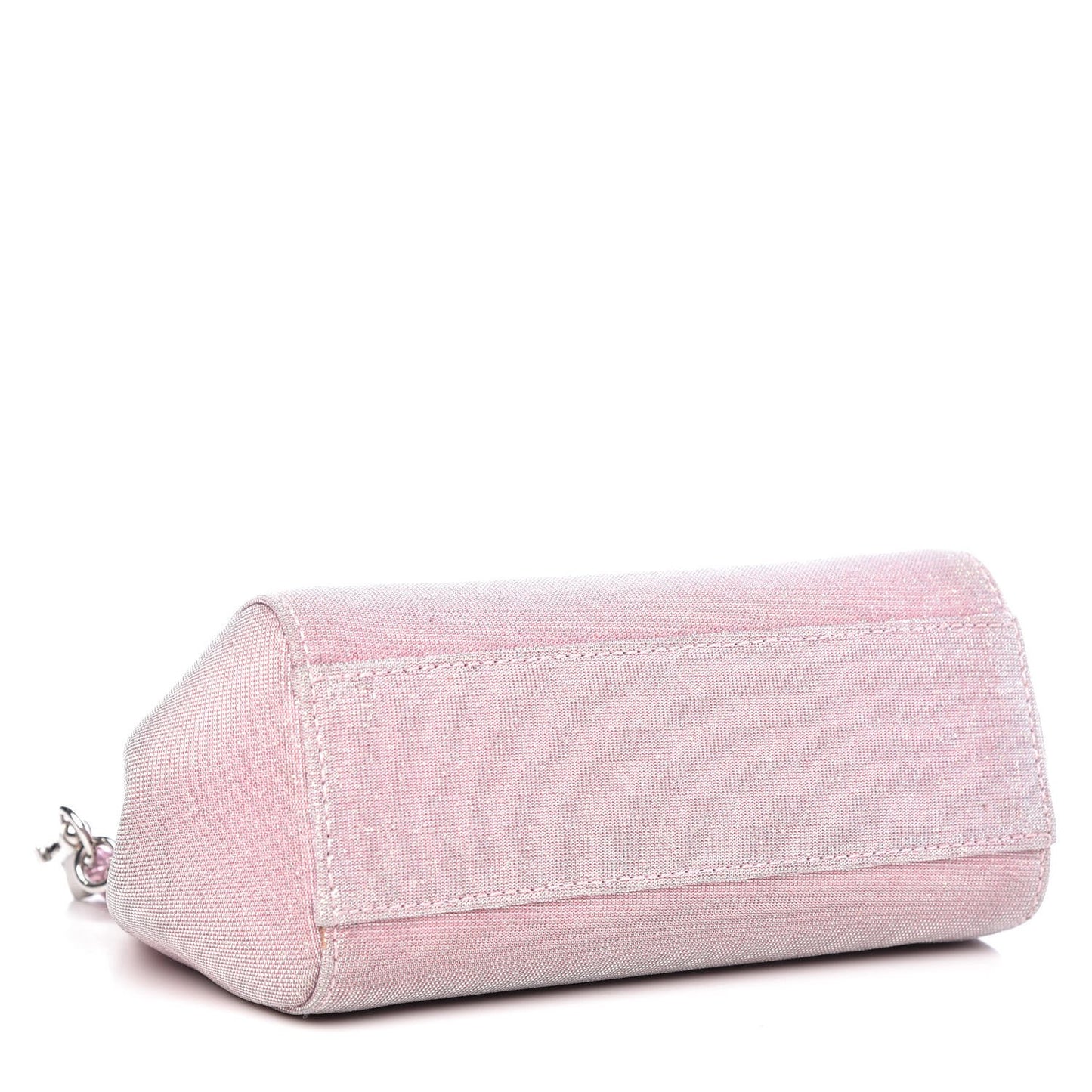 Metallic Lurex Fabric Crystal Mini Miss Sicily Shoulder Bag Pink