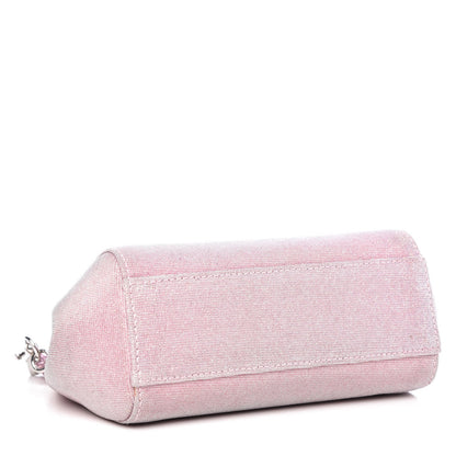 Dolce & Gabbana Metallic Lurex Fabric Crystal Mini Miss Sicily Shoulder Bag Pink 4 of 11