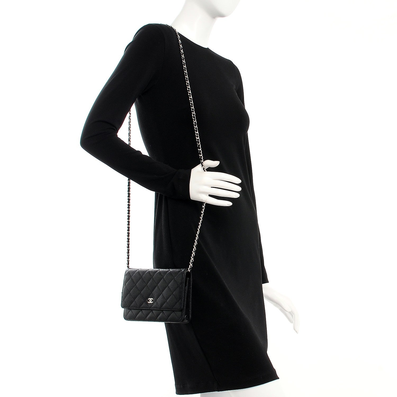 Chanel Caviar Quilted Wallet On Chain WOC Black 2 of 9