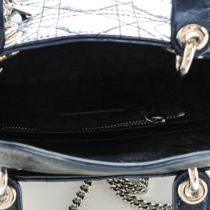 Christian Dior Metallic Calfskin Cannage Mini Lady Dior Marine 5 of 6