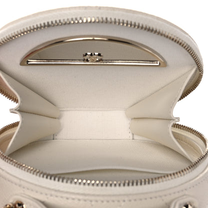 Chanel Caviar Quilted Round Handle With Care Vanity With Chain White 6 of 11
