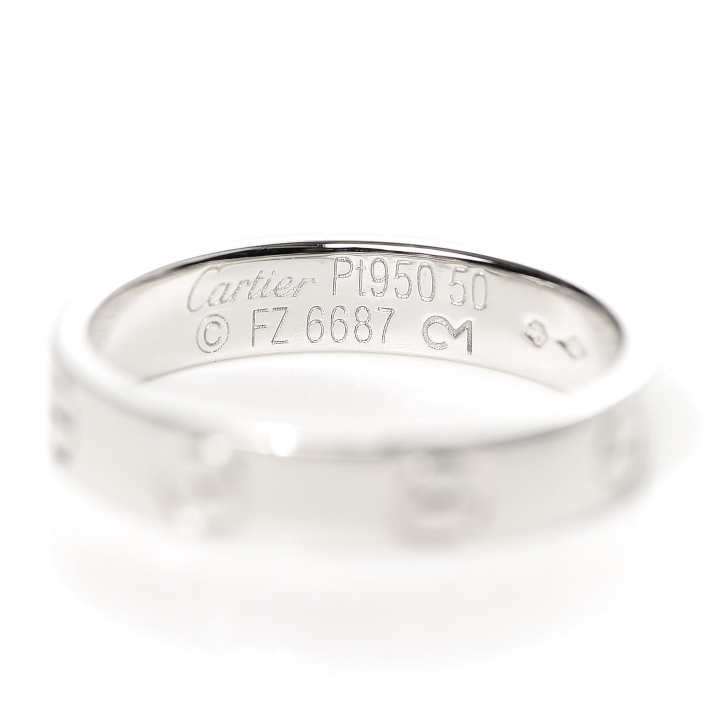 Platinum 3.5mm LOVE Wedding Band Ring 50 5.25