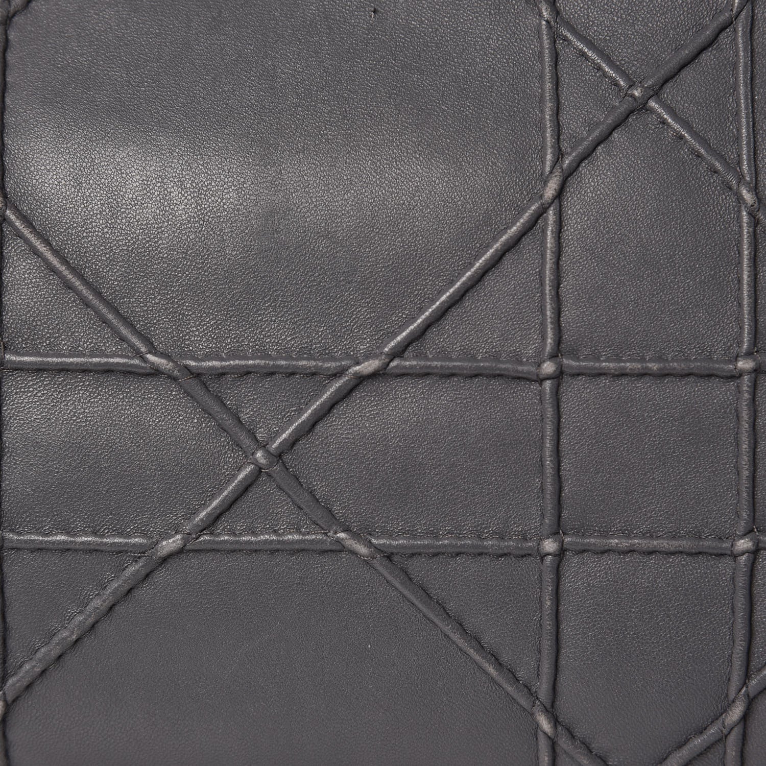 Christian Dior Lambskin Cannage Granville Polochon Grey 19 of 20