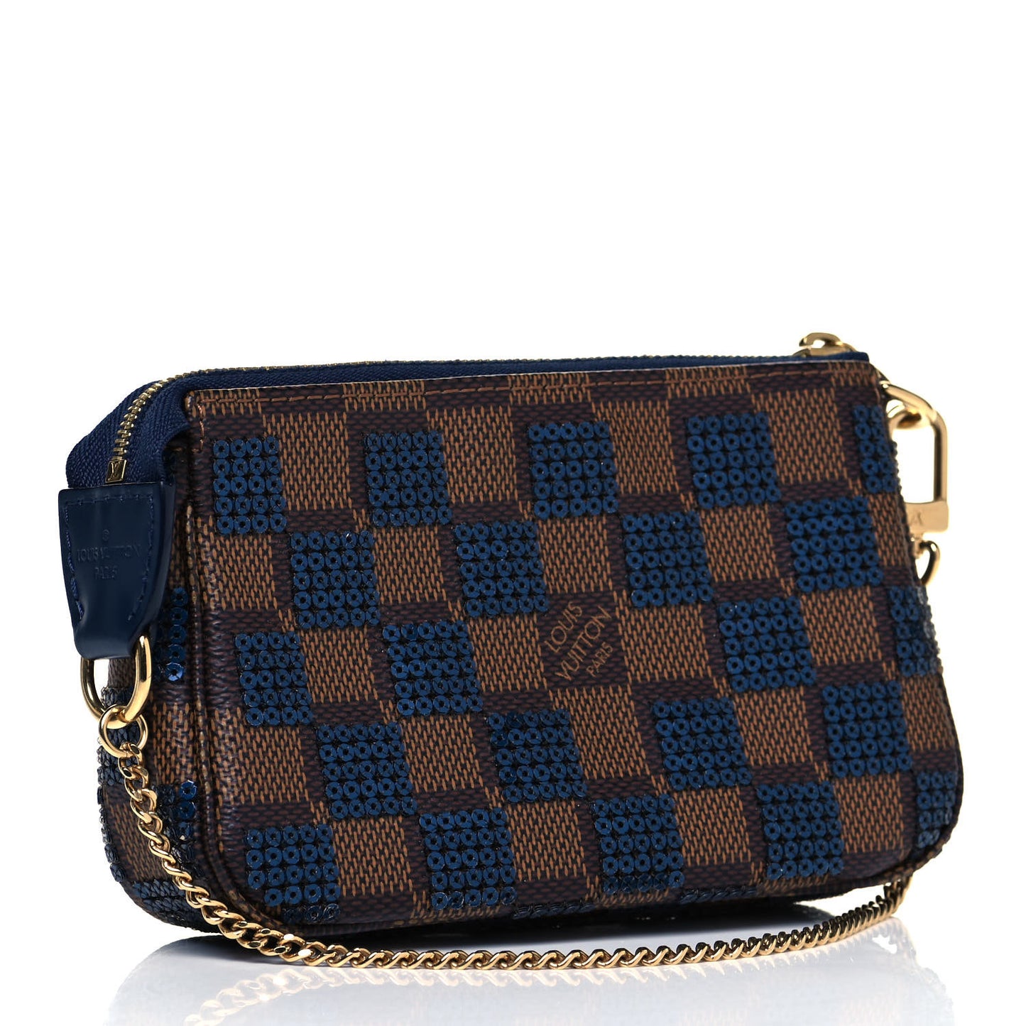Damier Paillettes Mini Pochette Accessories Blue