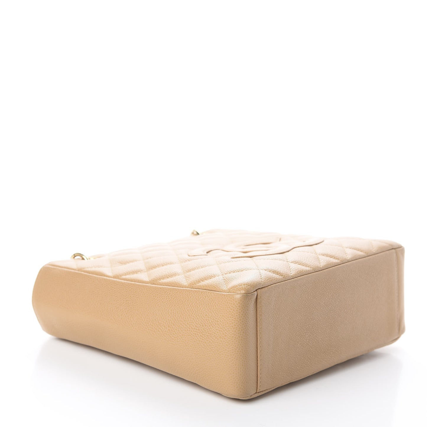 Caviar Quilted Petit Shopping Tote PST Beige