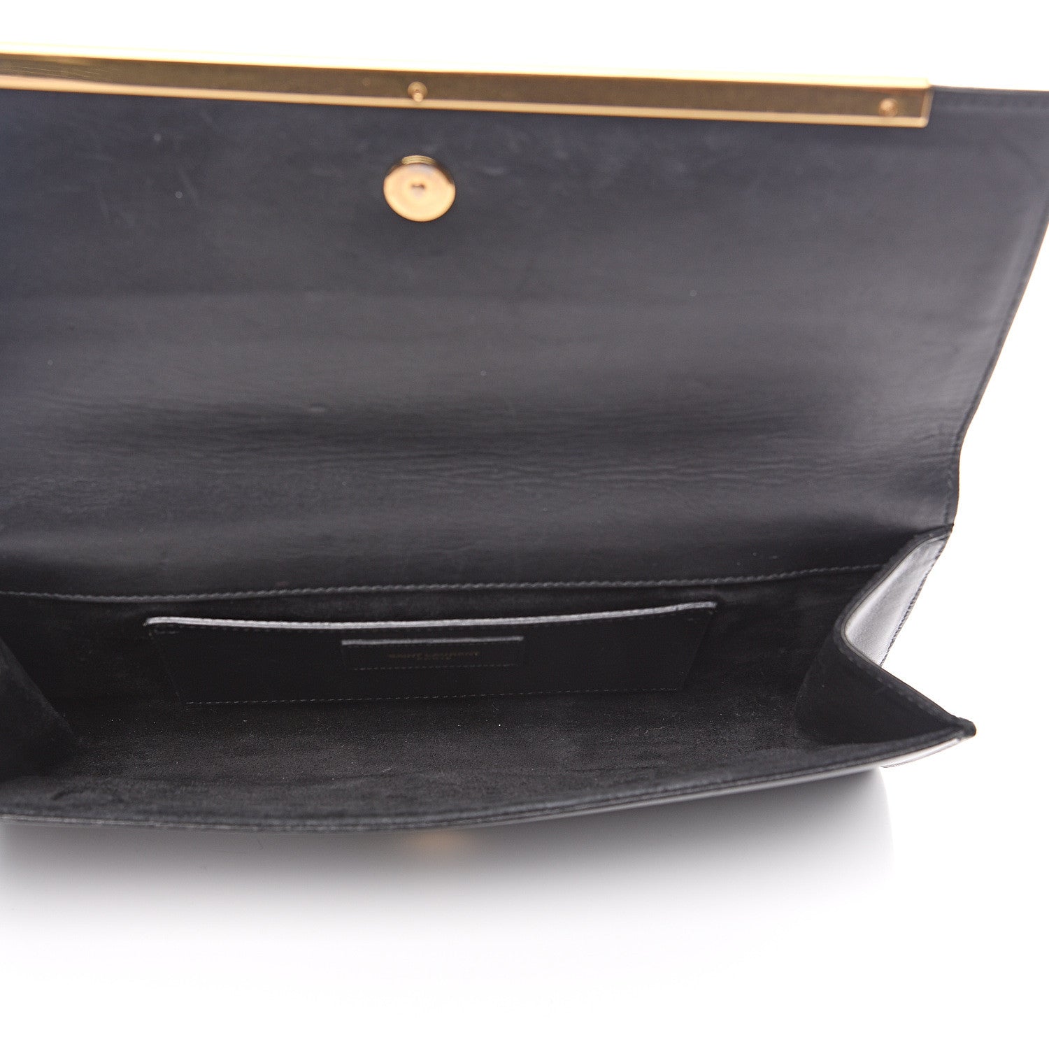 Saint Laurent Calfskin Lutetia Flap Clutch Black 4 of 11