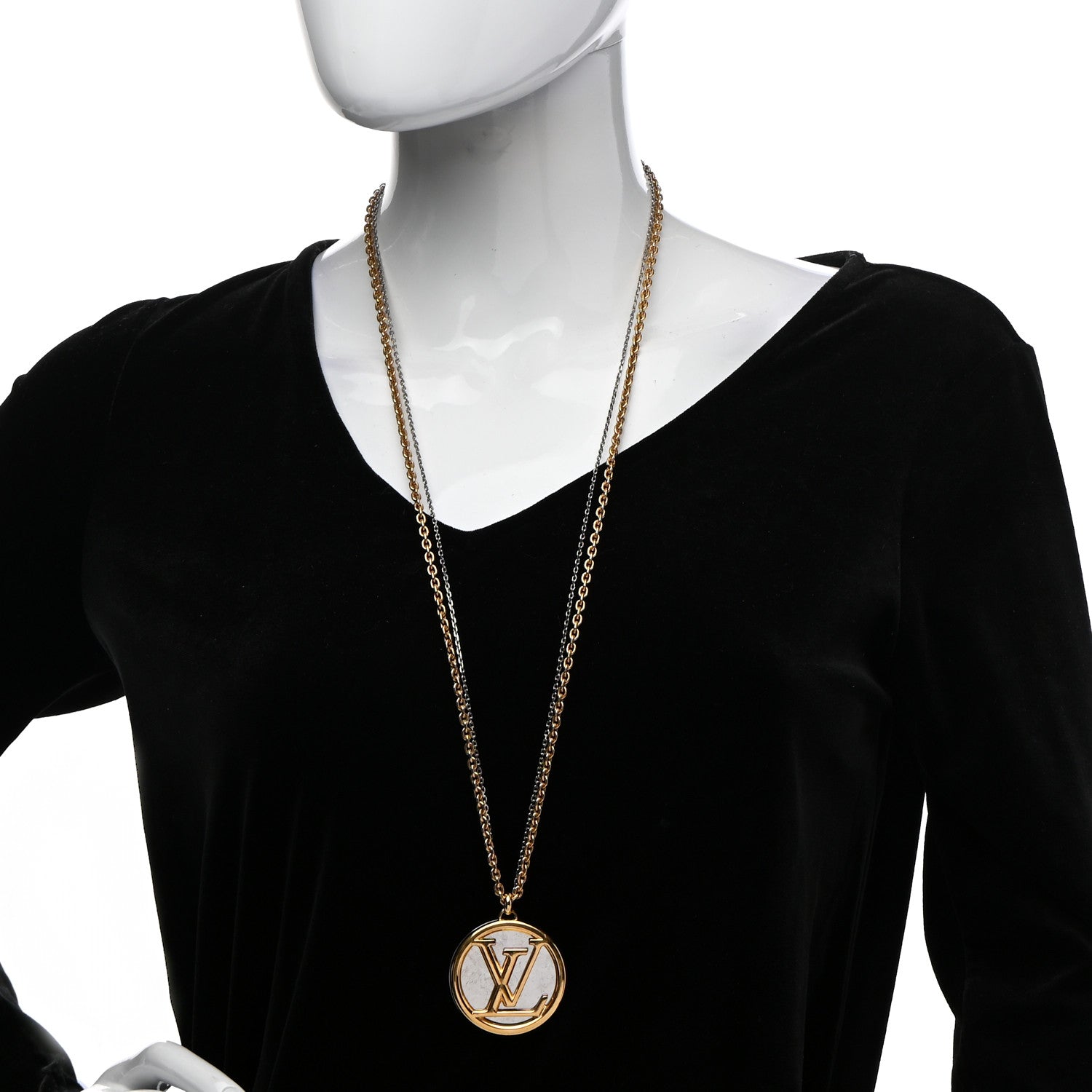 Louis Vuitton Louise Long Necklace Gold 2 of 10