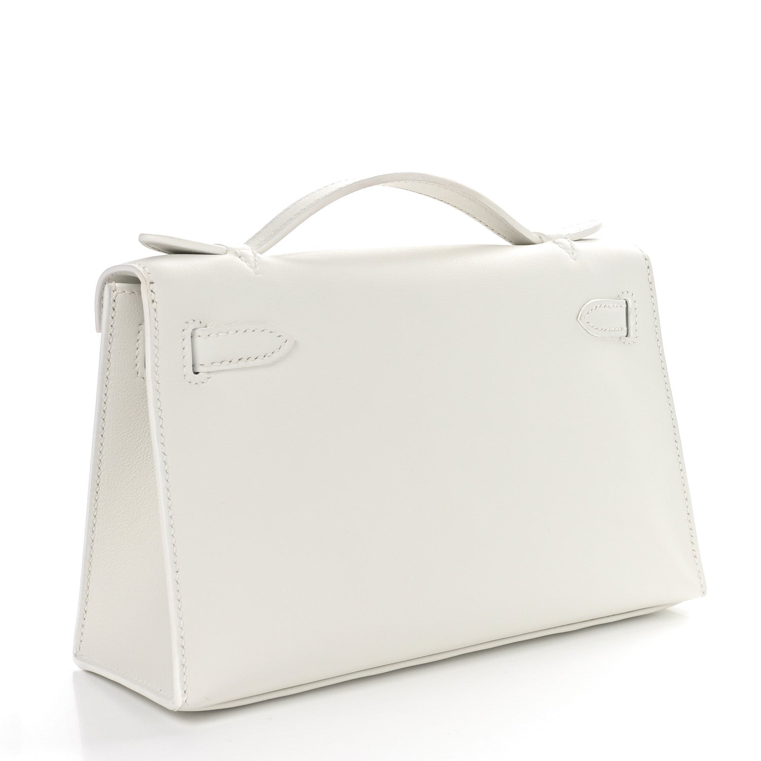 Hermes Swift Kelly Pochette Clutch White 3 of 10