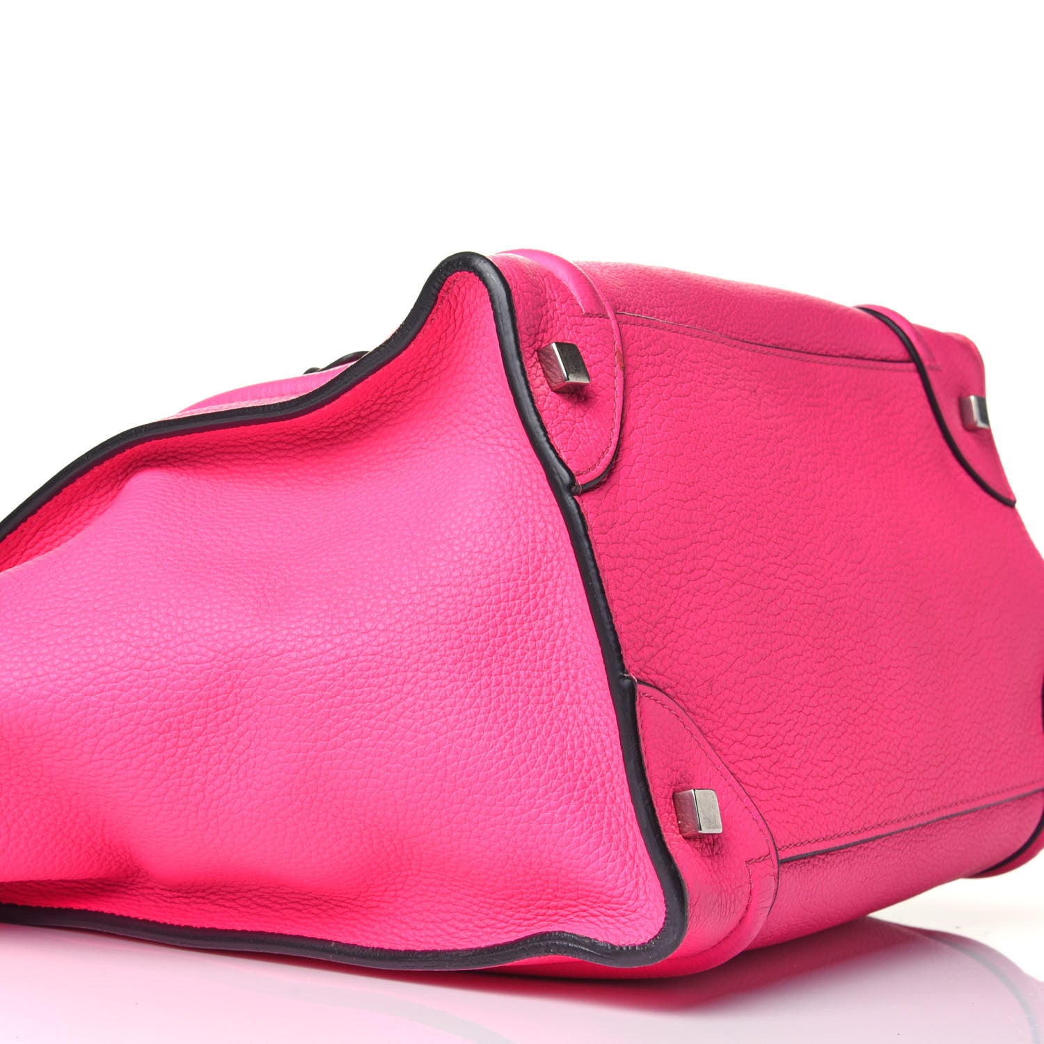 Celine Drummed Calfskin Mini Luggage Fluo Pink 9 of 10