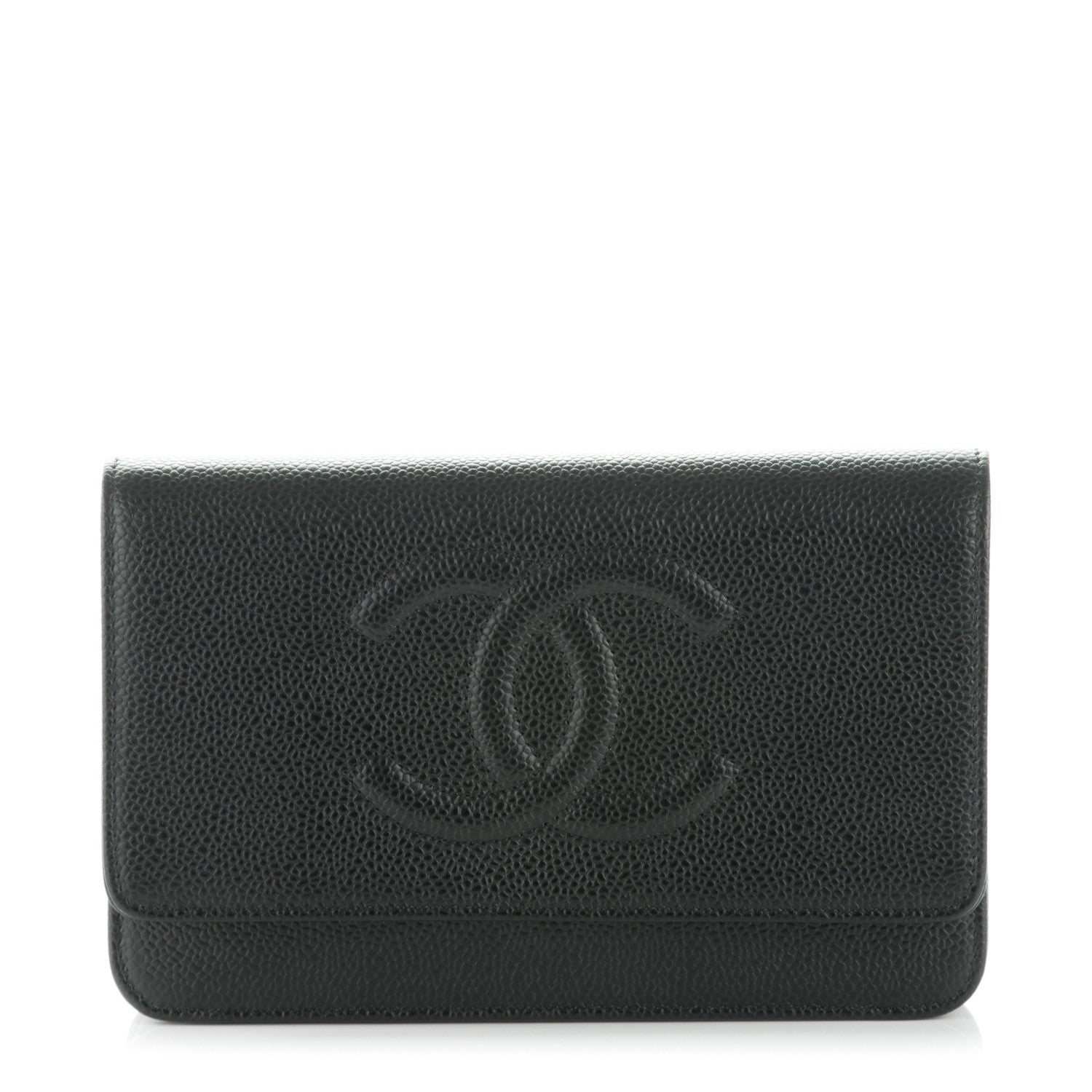 Chanel Caviar Timeless CC Wallet On Chain WOC Black 1 of 8
