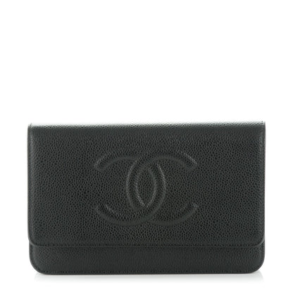Chanel Caviar Timeless CC Wallet On Chain WOC Black 1 of 8
